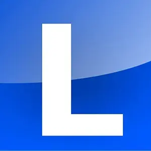 Blauw L-bord voor op de lesauto