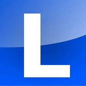 Blauw L-bord voor autorijles op de lesauto van RijbewijsExpress